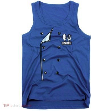 Chef Costume Coat Uniform Cook Jacket Tank Top