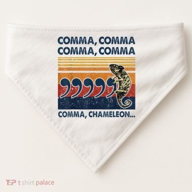 Comma Comma Chameleon Funny Grammar English Teacher USA-Made Doggie Bandana