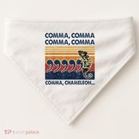 Comma Comma Chameleon Funny Grammar English Teacher USA-Made Doggie Bandana thumb 0