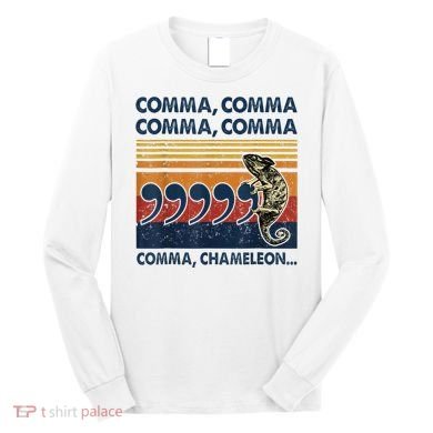 Comma Comma Chameleon Funny Grammar English Teacher Long Sleeve Shirt