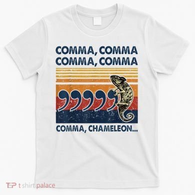 Comma Comma Chameleon Funny Grammar English Teacher T-Shirt