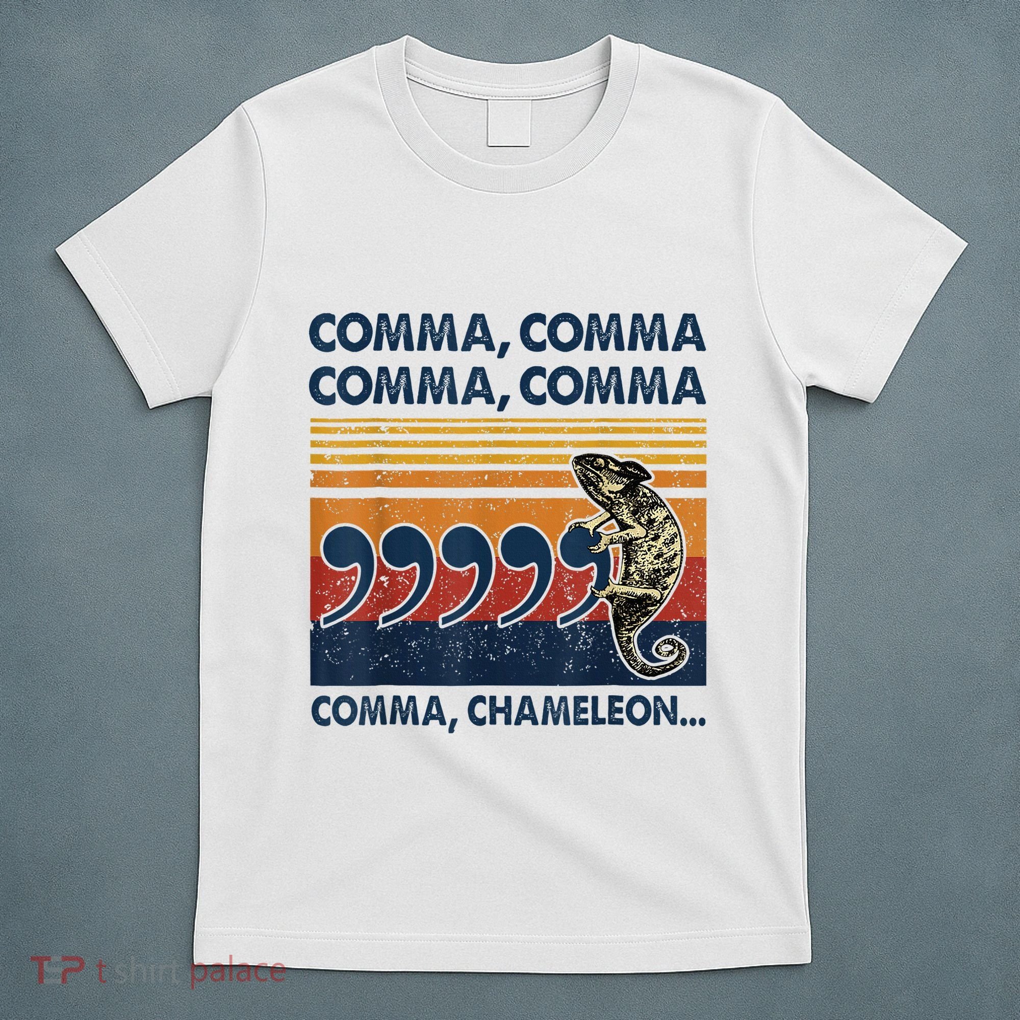 Comma Comma Chameleon Funny Grammar English Teacher T-Shirt