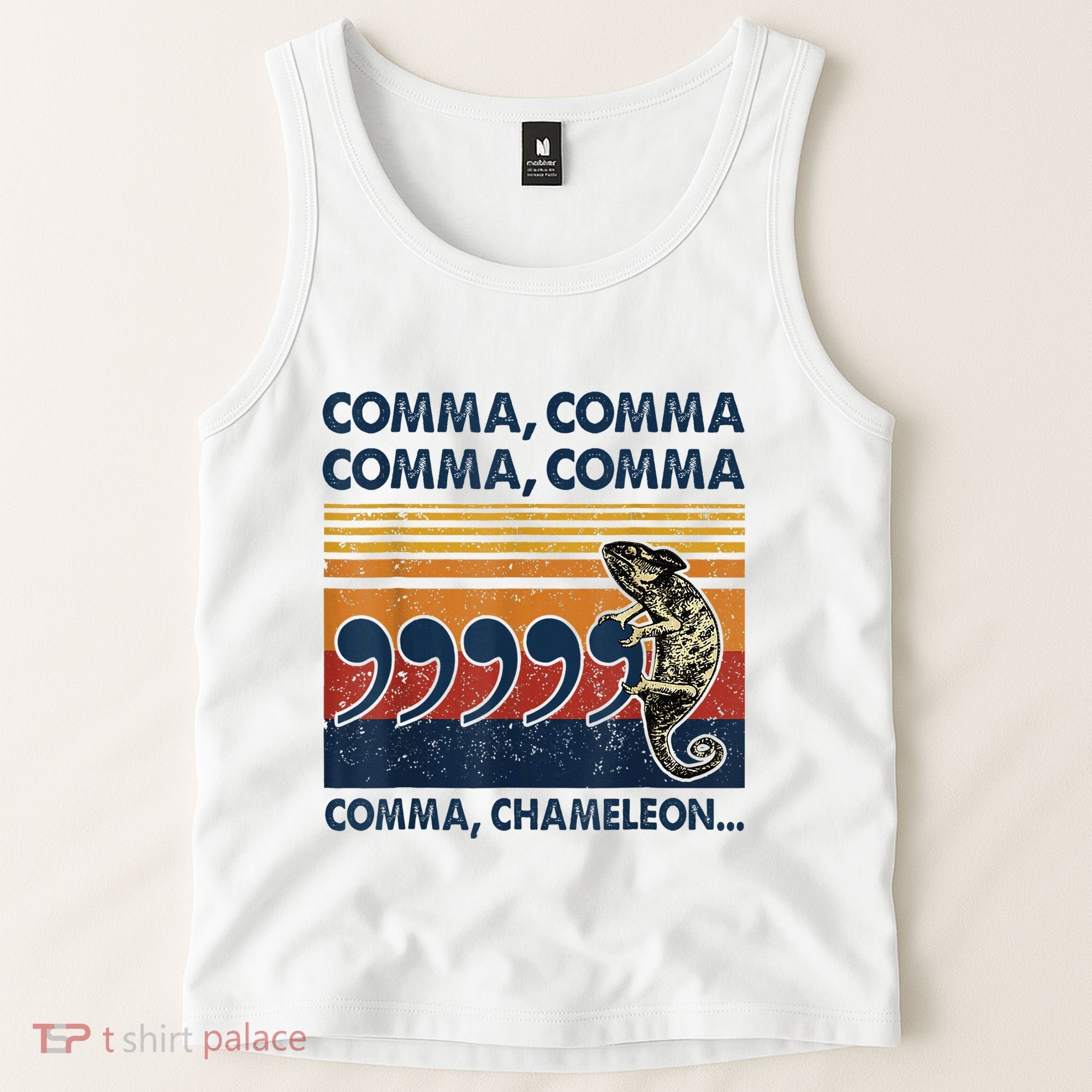 Comma Comma Chameleon Funny Grammar English Teacher Tank Top