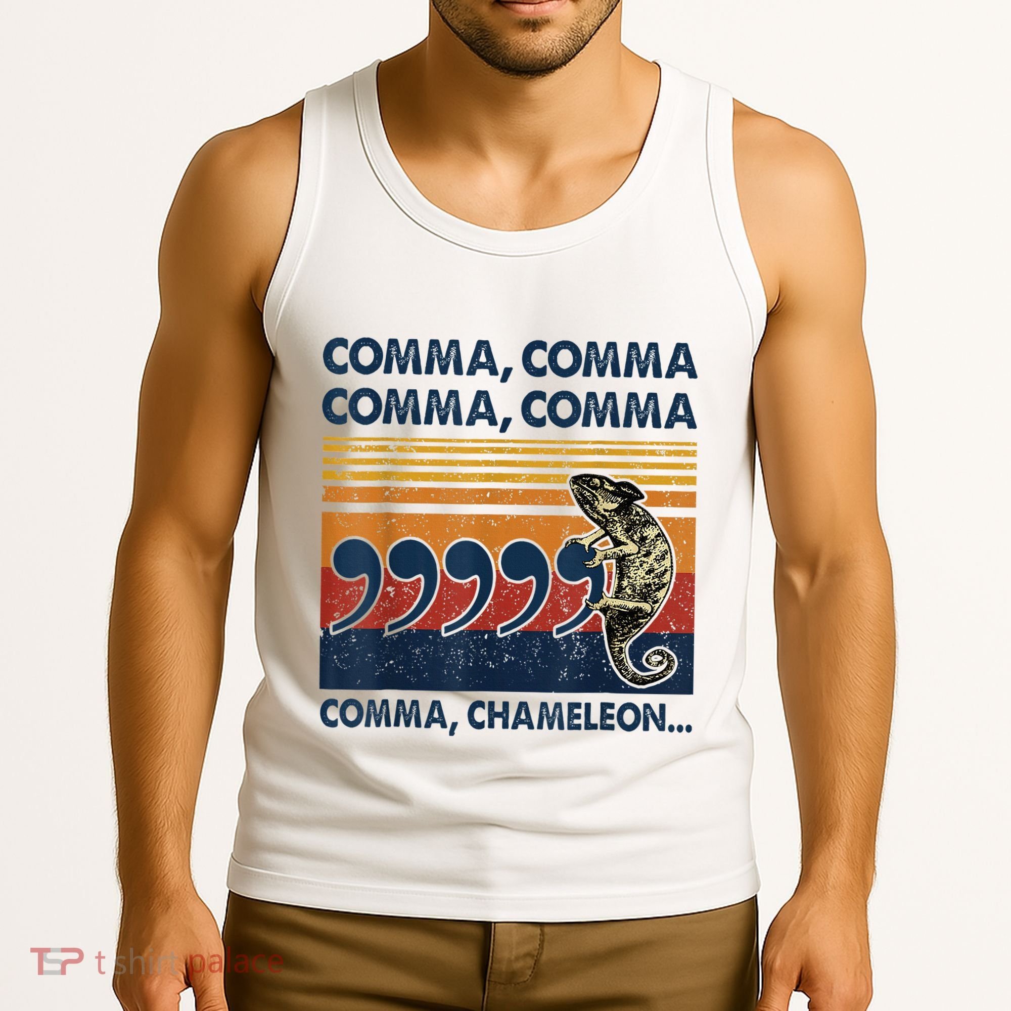 Comma Comma Chameleon Funny Grammar English Teacher Tank Top