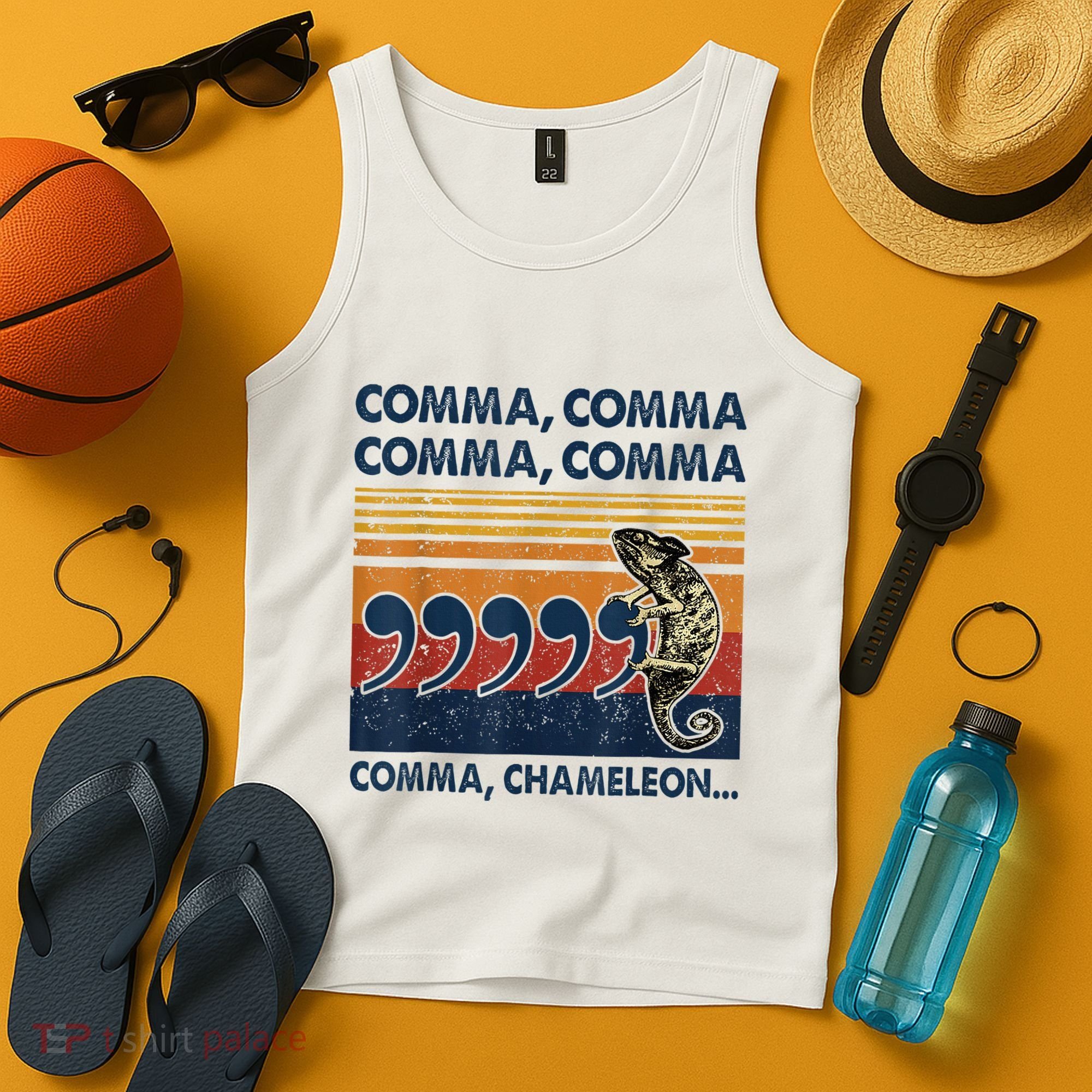Comma Comma Chameleon Funny Grammar English Teacher Tank Top