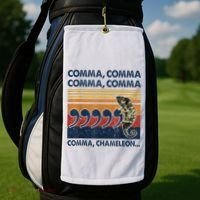 Comma Comma Chameleon Funny Grammar English Teacher Golf Towel thumb 2