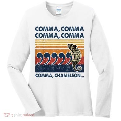 Comma Comma Chameleon Funny Grammar English Teacher Women's Long Sleeve Shirt