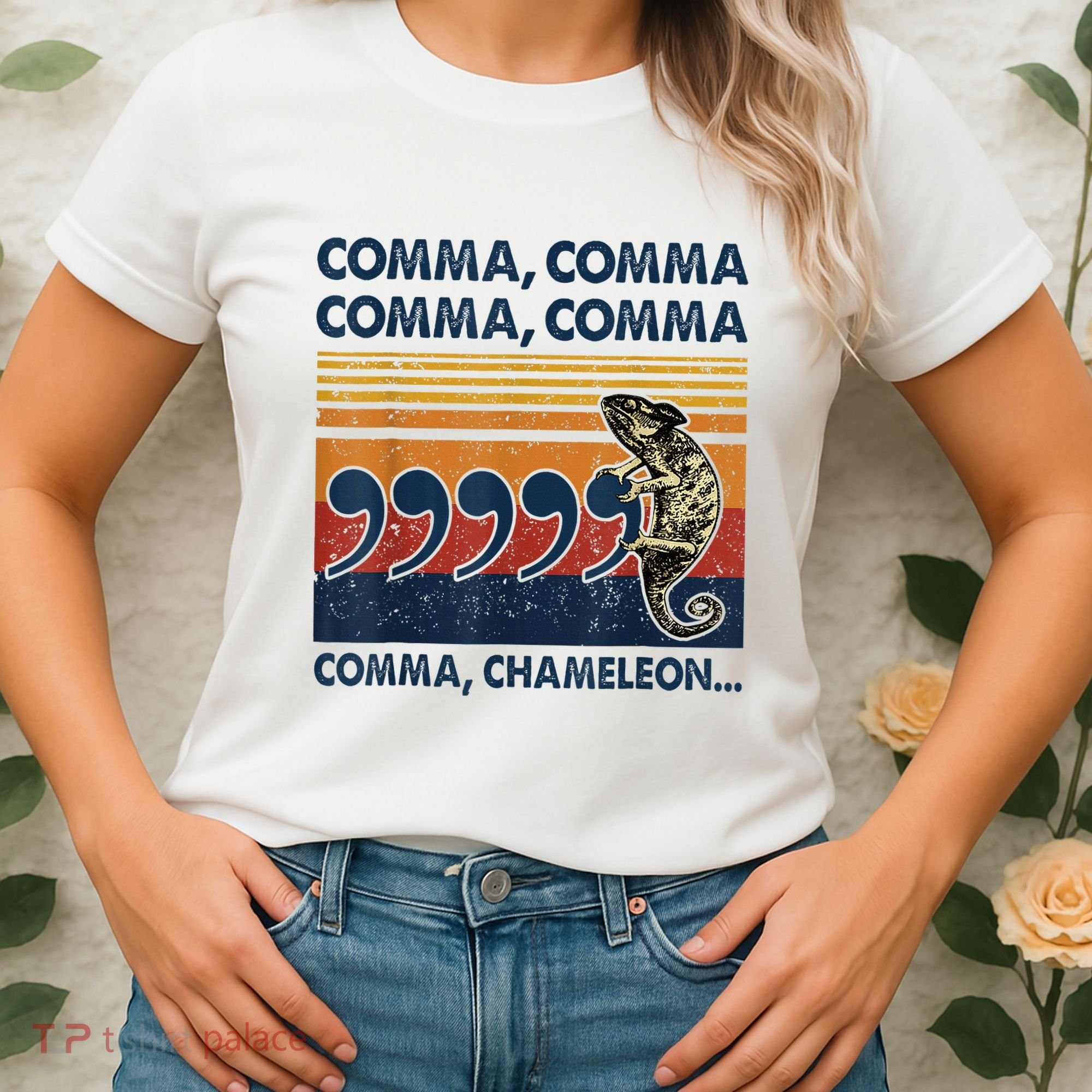 Comma Comma Chameleon Funny Grammar English Teacher Women's T-Shirt