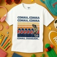 Comma Comma Chameleon Funny Grammar English Teacher Kids T-Shirt thumb 3
