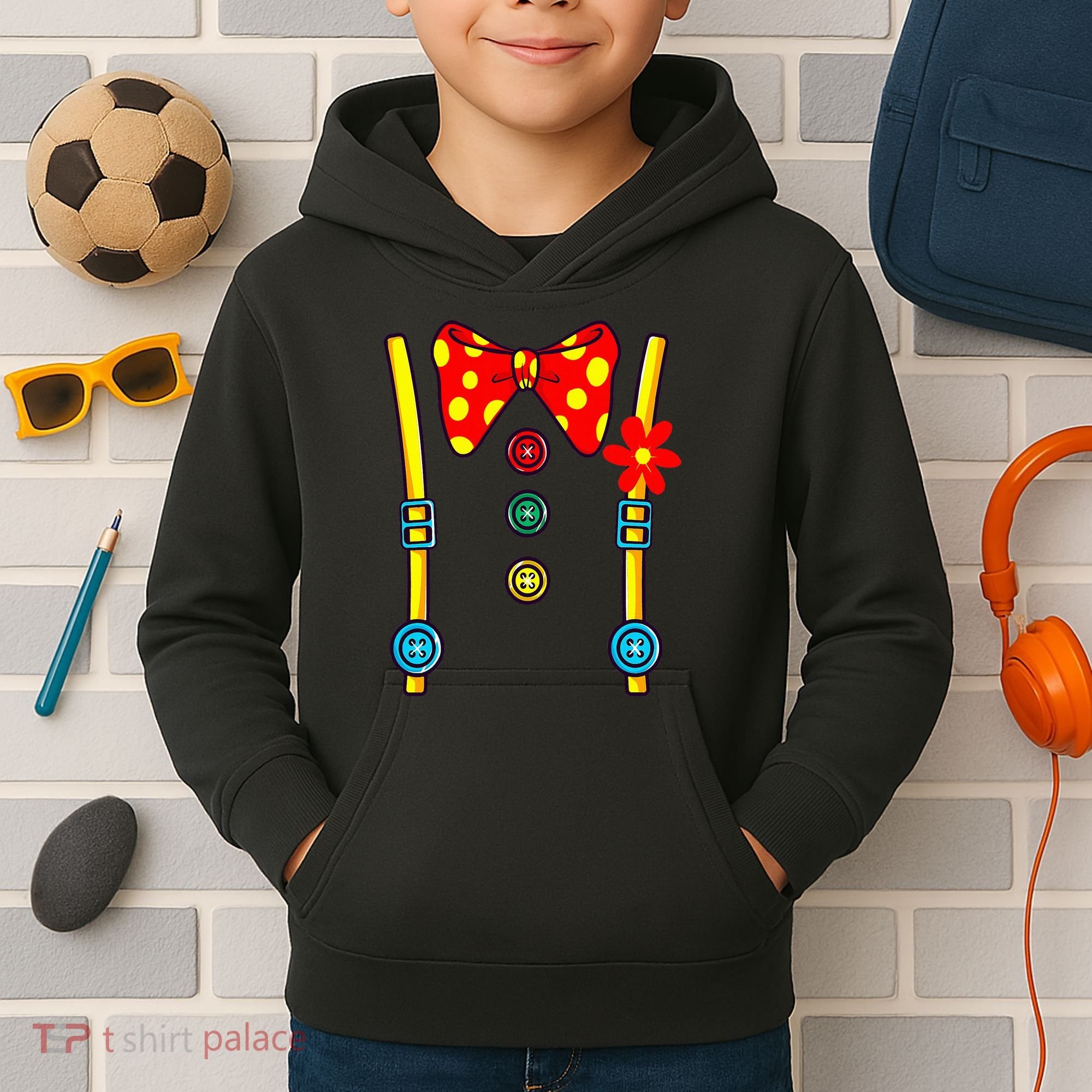 Clown Costume Circus Birthday Party Halloween Kids Hoodie