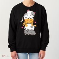 Cat Cats Cute Kitty Pile Anime Kawaii Neko Gift TShirt Women's Sweatshirt thumb 0