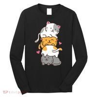 Cat Cats Cute Kitty Pile Anime Kawaii Neko Gift TShirt Long Sleeve Shirt thumb 0