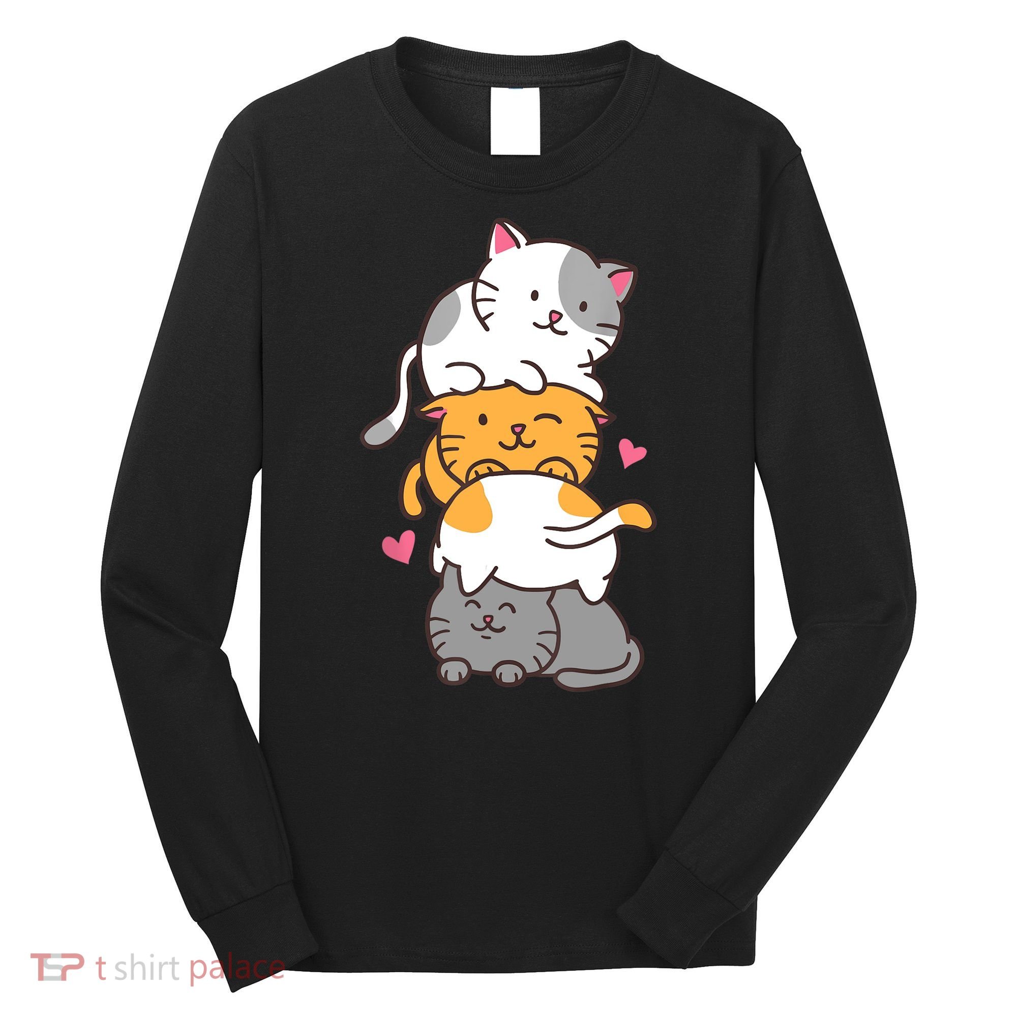 Cat Cats Cute Kitty Pile Anime Kawaii Neko Gift TShirt Long Sleeve Shirt