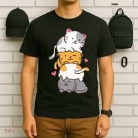 Cat Cats Cute Kitty Pile Anime Kawaii Neko Gift TShirt T-Shirt thumb 6