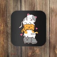 Cat Cats Cute Kitty Pile Anime Kawaii Neko Gift TShirt Coaster thumb 0