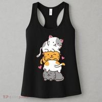 Cat Cats Cute Kitty Pile Anime Kawaii Neko Gift TShirt Women's Tank Top thumb 3