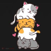 Cat Cats Cute Kitty Pile Anime Kawaii Neko Gift TShirt Women's Tank Top thumb 5