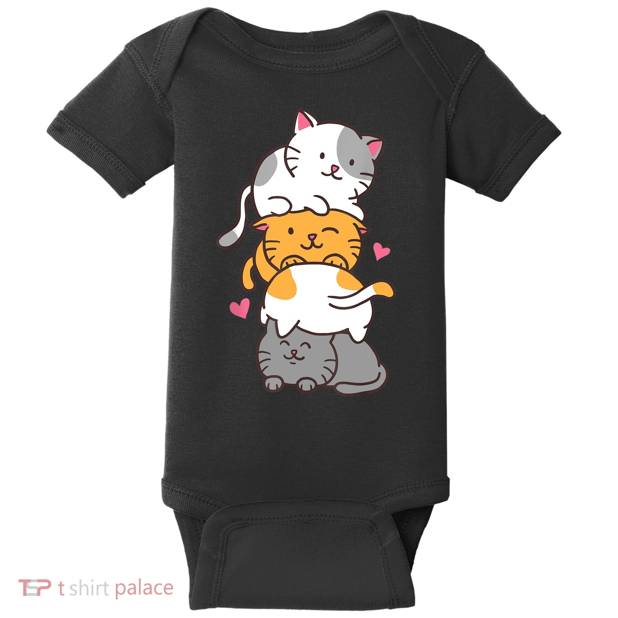 Cat Cats Cute Kitty Pile Anime Kawaii Neko Gift TShirt Baby Bodysuit