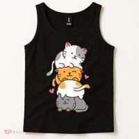 Cat Cats Cute Kitty Pile Anime Kawaii Neko Gift TShirt Tank Top thumb 2