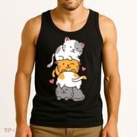 Cat Cats Cute Kitty Pile Anime Kawaii Neko Gift TShirt Tank Top thumb 3
