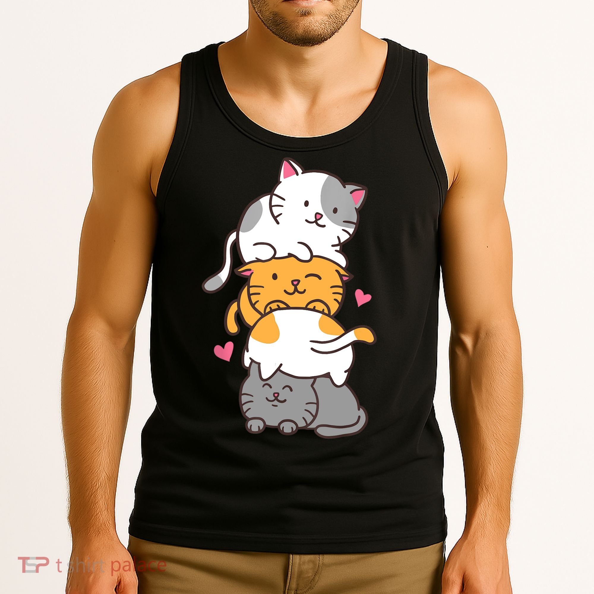 Cat Cats Cute Kitty Pile Anime Kawaii Neko Gift TShirt Tank Top