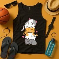 Cat Cats Cute Kitty Pile Anime Kawaii Neko Gift TShirt Tank Top thumb 4