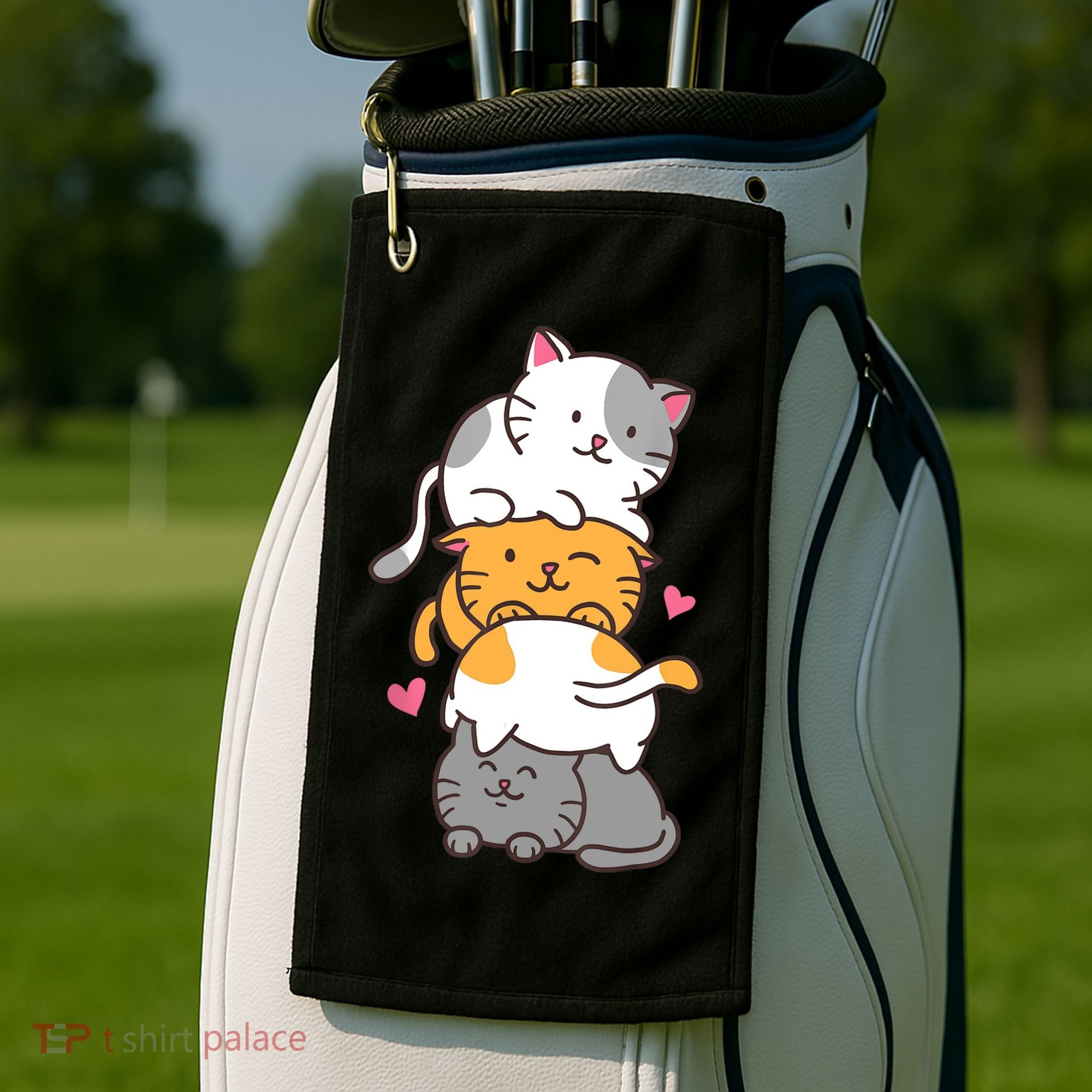 Cat Cats Cute Kitty Pile Anime Kawaii Neko Gift TShirt Golf Towel