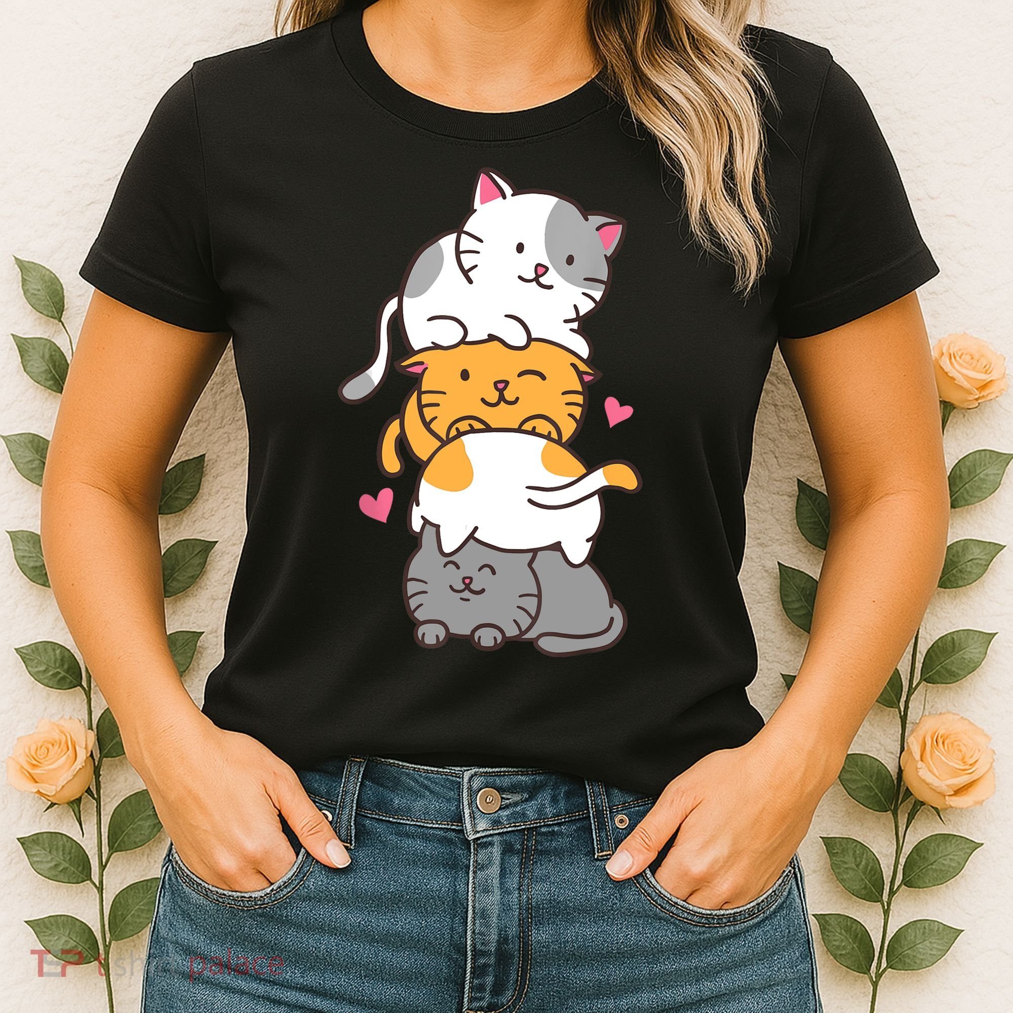 Cat Cats Cute Kitty Pile Anime Kawaii Neko Gift TShirt Women's T-Shirt