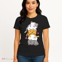 Cat Cats Cute Kitty Pile Anime Kawaii Neko Gift TShirt Women's T-Shirt thumb 4