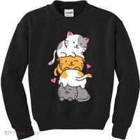 Cat Cats Cute Kitty Pile Anime Kawaii Neko Gift TShirt Kids Sweatshirt thumb 0