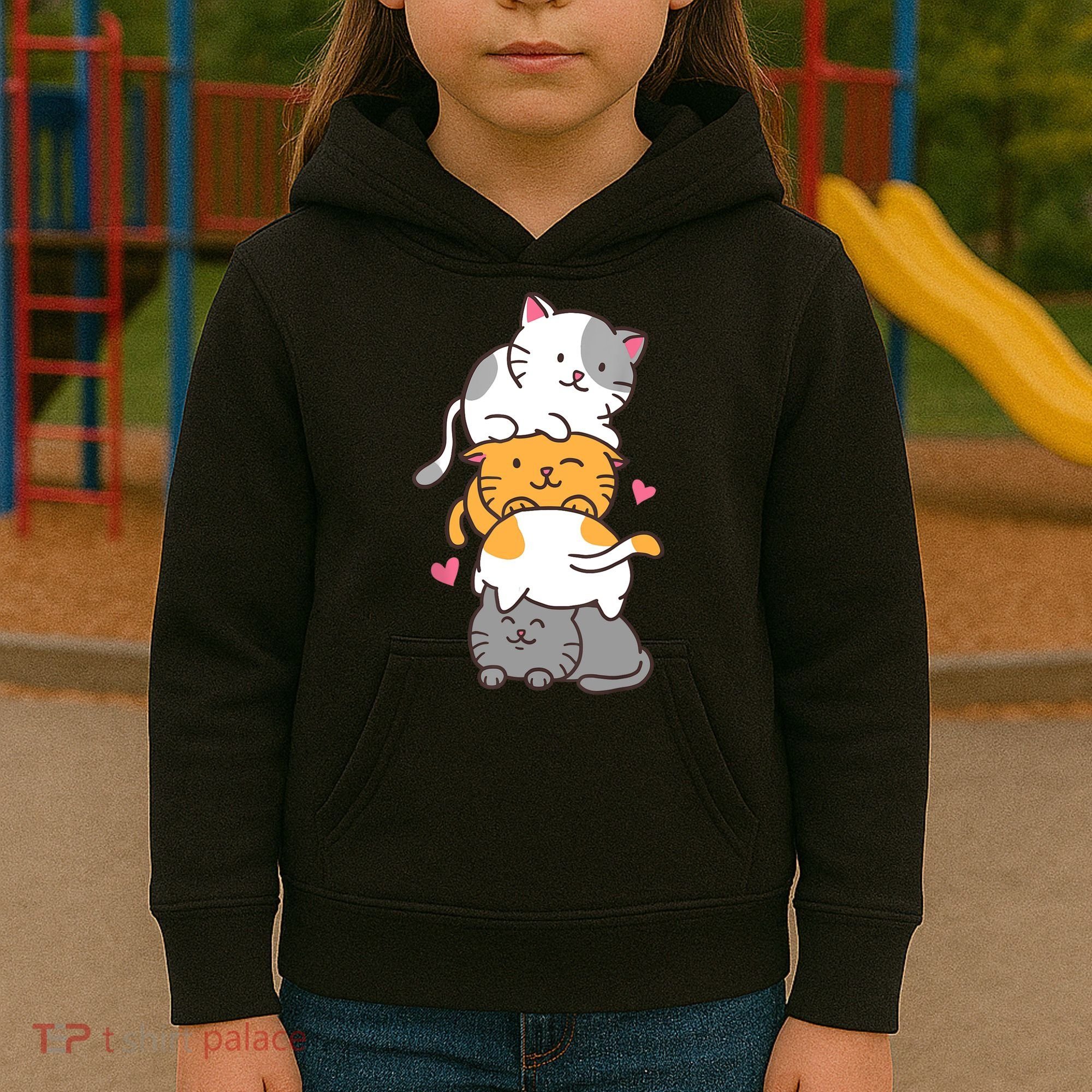 Cat Cats Cute Kitty Pile Anime Kawaii Neko Gift TShirt Kids Hoodie