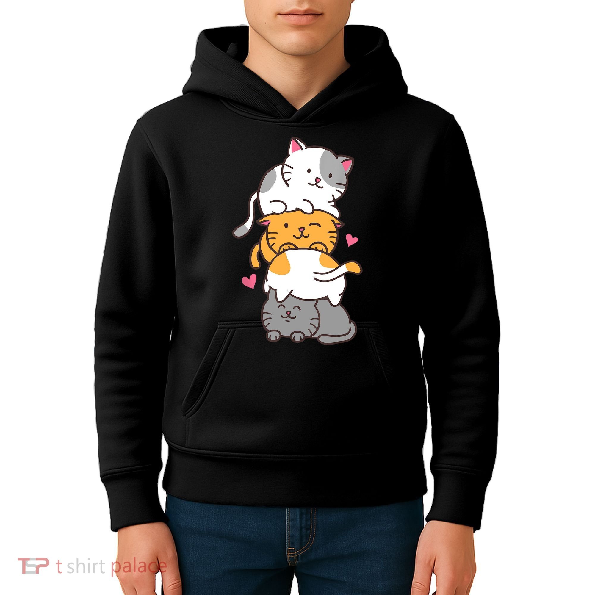 Cat Cats Cute Kitty Pile Anime Kawaii Neko Gift TShirt Kids Hoodie