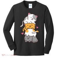 Cat Cats Cute Kitty Pile Anime Kawaii Neko Gift TShirt Kids Long Sleeve Shirt thumb 0