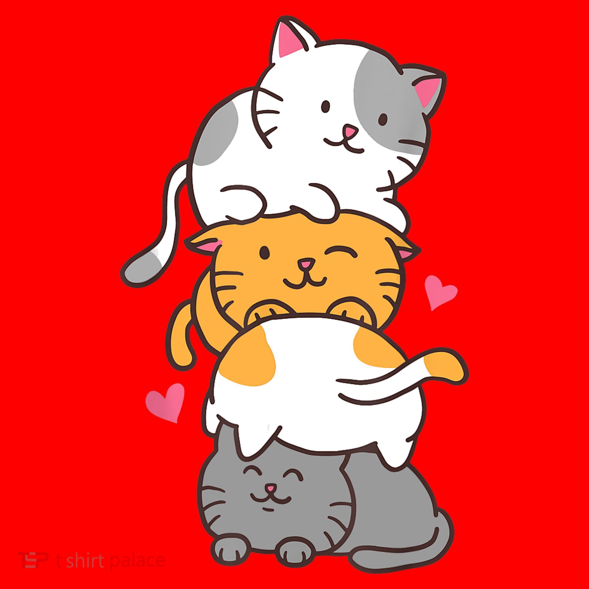 Cat Cats Cute Kitty Pile Anime Kawaii Neko Gift TShirt Santa Hat