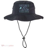 Caffeine Cats  Chapters My Midnight Routine Night Cat Owl Bucket Hat thumb 0