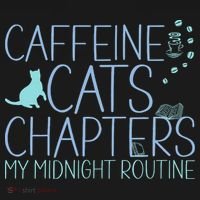 Caffeine Cats  Chapters My Midnight Routine Night Cat Owl Bucket Hat thumb 4