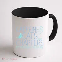 Caffeine Cats  Chapters My Midnight Routine Night Cat Owl Coffee Mug thumb 1