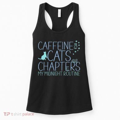 Caffeine Cats  Chapters My Midnight Routine Night Cat Owl Women's Tank Top