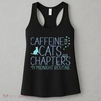 Caffeine Cats  Chapters My Midnight Routine Night Cat Owl Women's Tank Top thumb 3