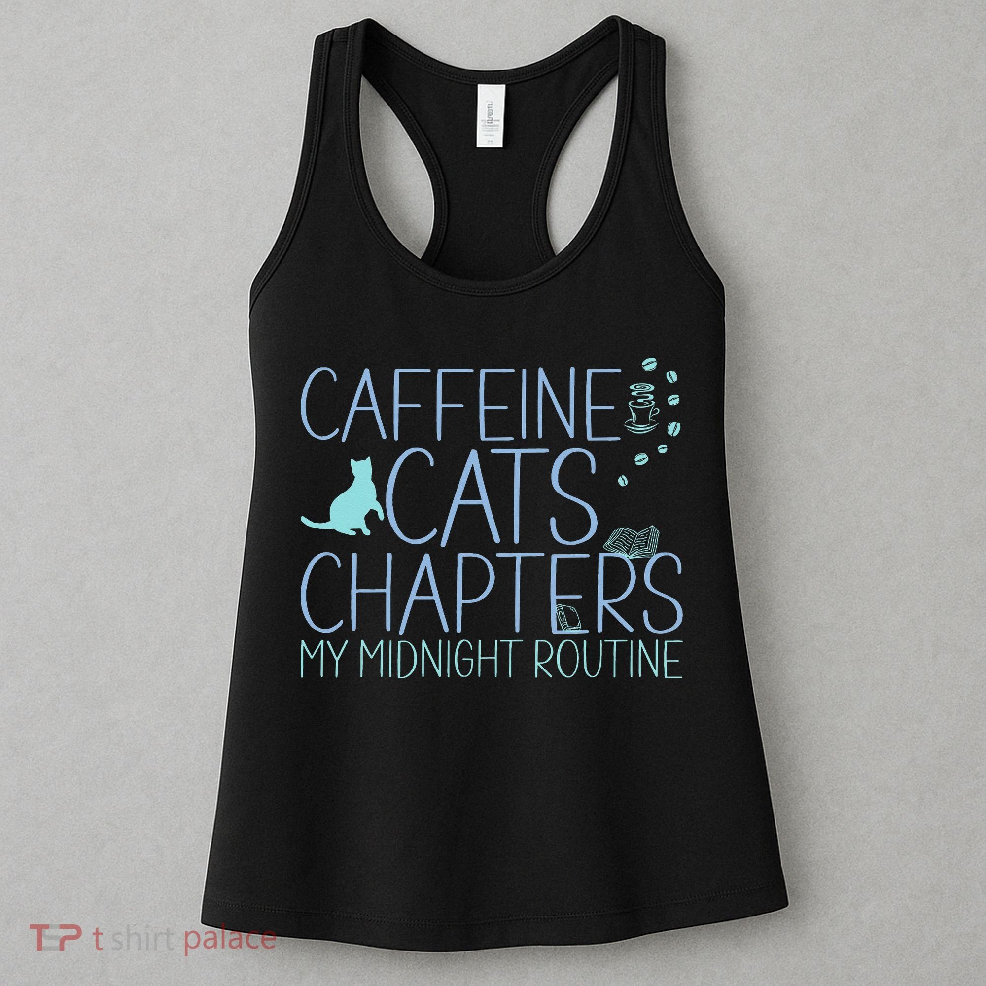 Caffeine Cats  Chapters My Midnight Routine Night Cat Owl Women's Tank Top