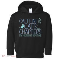 Caffeine Cats  Chapters My Midnight Routine Night Cat Owl Toddler Hoodie thumb 0