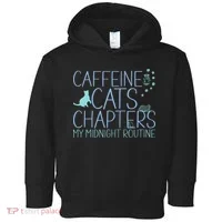 Caffeine Cats  Chapters My Midnight Routine Night Cat Owl Toddler Hoodie thumb 0
