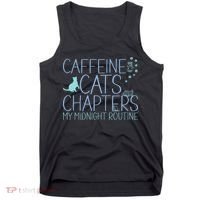 Caffeine Cats  Chapters My Midnight Routine Night Cat Owl Tank Top thumb 0