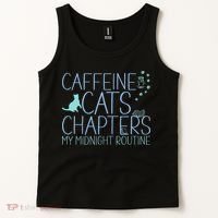 Caffeine Cats  Chapters My Midnight Routine Night Cat Owl Tank Top thumb 2
