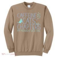 Caffeine Cats  Chapters My Midnight Routine Night Cat Owl Sweatshirt thumb 0