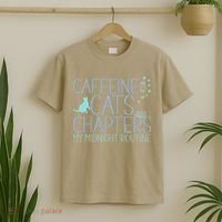 Caffeine Cats  Chapters My Midnight Routine Night Cat Owl T-Shirt thumb 2
