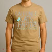 Caffeine Cats  Chapters My Midnight Routine Night Cat Owl T-Shirt thumb 3