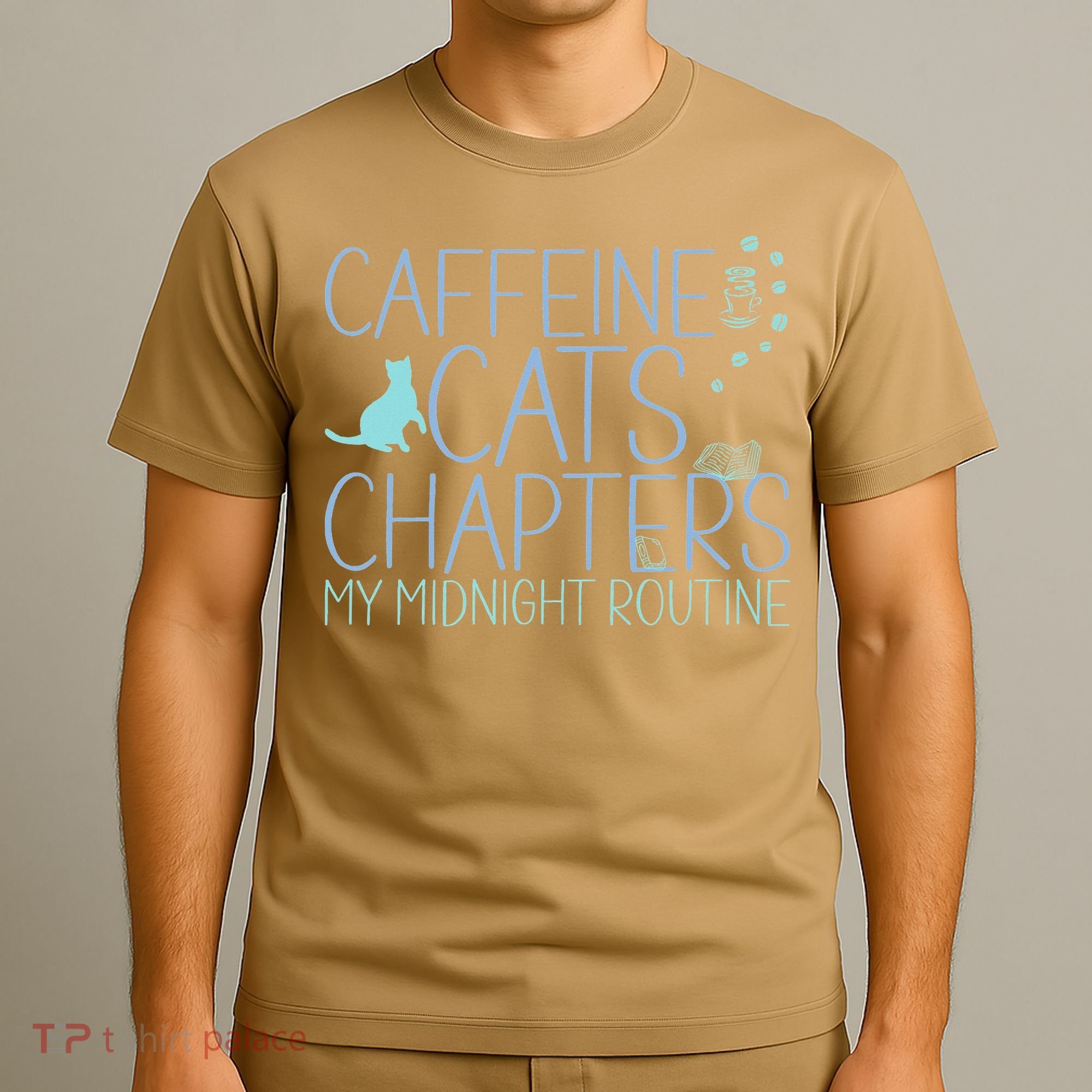 Caffeine Cats  Chapters My Midnight Routine Night Cat Owl T-Shirt