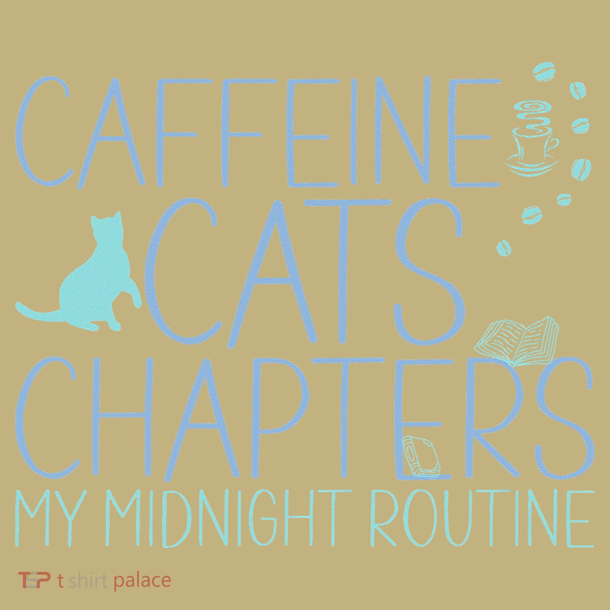 Caffeine Cats  Chapters My Midnight Routine Night Cat Owl T-Shirt