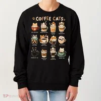 Coffee Cats Cute Cat Inspired Funny Women's Sweatshirt thumb 0